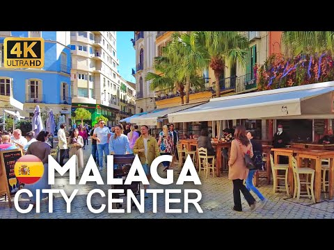 4K Walking Tour of Malaga City Center, Spain in March 2022