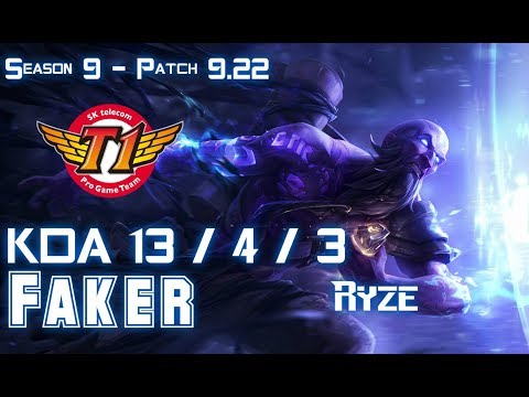 SKT T1 Faker RYZE vs LUCIAN Mid - Patch 9.22 KR Ranked