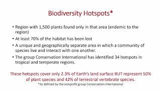 Biodiversity: Hotspots & Geography