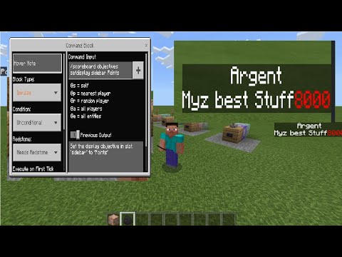 Myz Best Stuff -  Minecraft tutorial!  Command block!  Have a scoreboard in Minecraft!