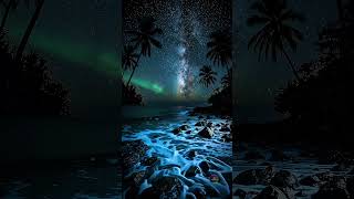 Tropical Night Beach Sky Ambience 4K