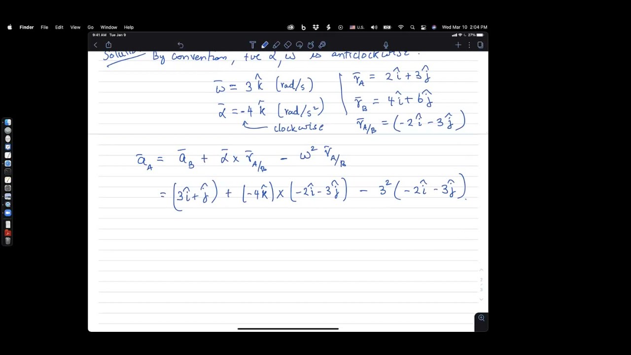 Lecture 22, March 10: Rigid kinematics. 2 pts on rigid body, Inst center of rotation, slider-crank.
