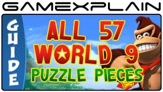 Donkey Kong Country Returns 3D - All 57 Puzzle Pieces in World 9 Cloud Gateway - Guide & Walkthrough