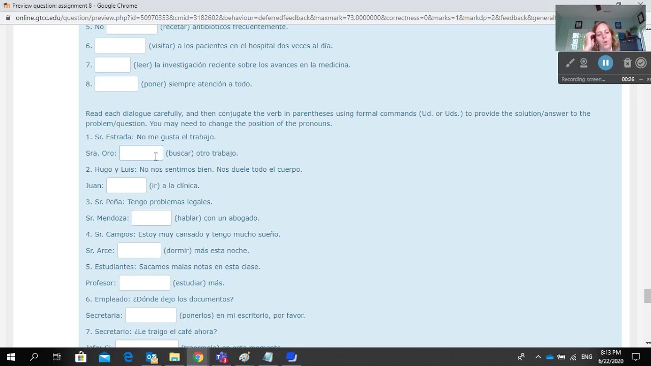how to complete a command activity