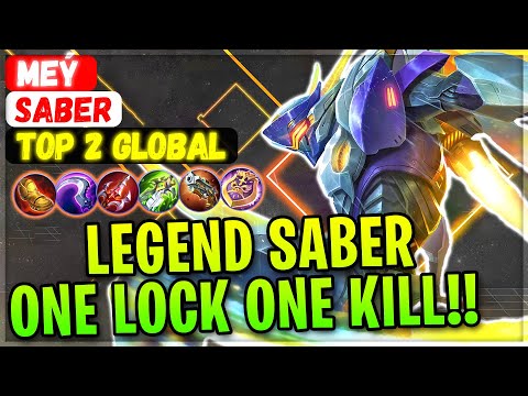 Legend Saber One Lock One Kill!! [ Top 2 Global Saber ] MeÝ - Mobile Legends Gameplay And Build