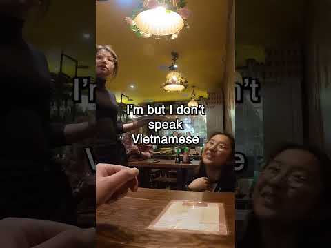 Speaking Vietnamese. Shocked so hard she LITERALLY FELL to the floor