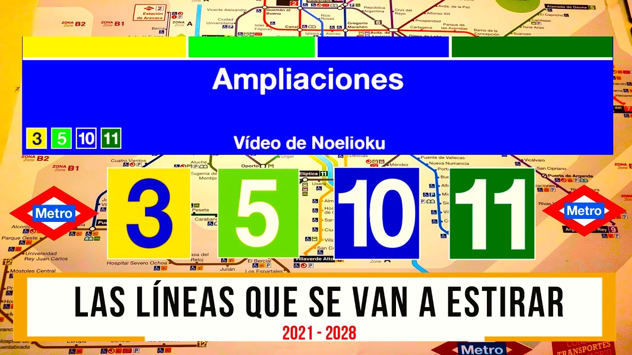 Ampliaciones que se realizarán en el Metro de Madrid 2021 - 2028
