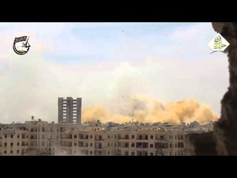 تفجير مقر لقوات النظام في جبهة جمعية الزهراء في مدينة حلب عبر تفجير نفق من قبل كتائب فجر الخلافة