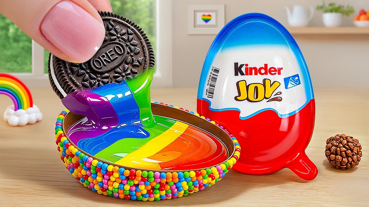 Kinder Joy Cake Recipe Using OREO | Satisfying Rainbow Chocolate Cake Decorating Hacks