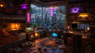 90s Japanese Lofi 🌌 Neon City Bedroom Beats for Deep Focus, Reading and Quiet Late Nights