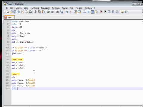 Batch Scripting 2 Saving Variables