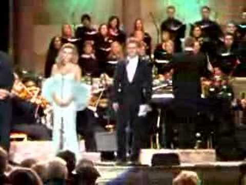 Opera singer Katherine Jenkins and Aled Jones duet