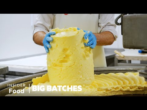 每年如何生產 350 噸傳統法式黃油 | 批量生產 | Insider Food (How 350 Tons Of Traditional French Butter Is Made Every Year | Big Batches | Insider Food)