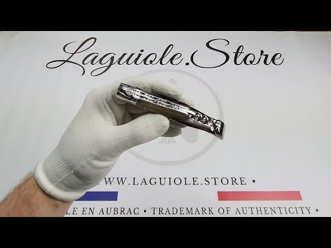 Laguiole Knife with Corkscrew Double Plates - Zebu Horn Tip Handle