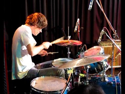 Greg Saunier drumming