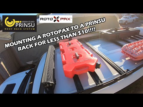 Mounting a Rotopax to a Prinsu Rack for less than $10 in parts from Home Depot. DIY mount plate!!!