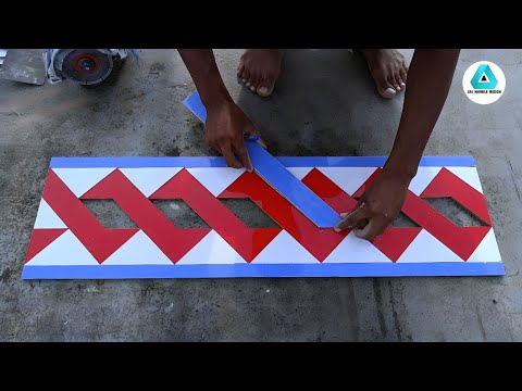 How To Make Beautiful 3d Tiles Door Mat Strip Border Design || A To Z Full Details