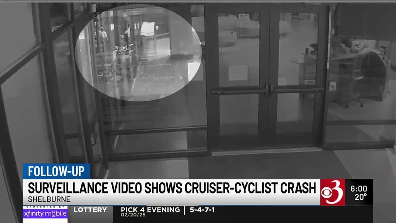Surveillance video shows deadly police cruiser-bicycle crash