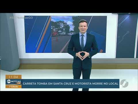 Motorista morre após carreta tombar na BR em Santa Cruz de Goiás