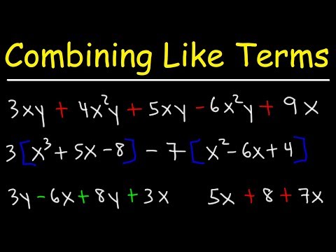 Combining Like Terms Using The Distributive Property - Algebra Video