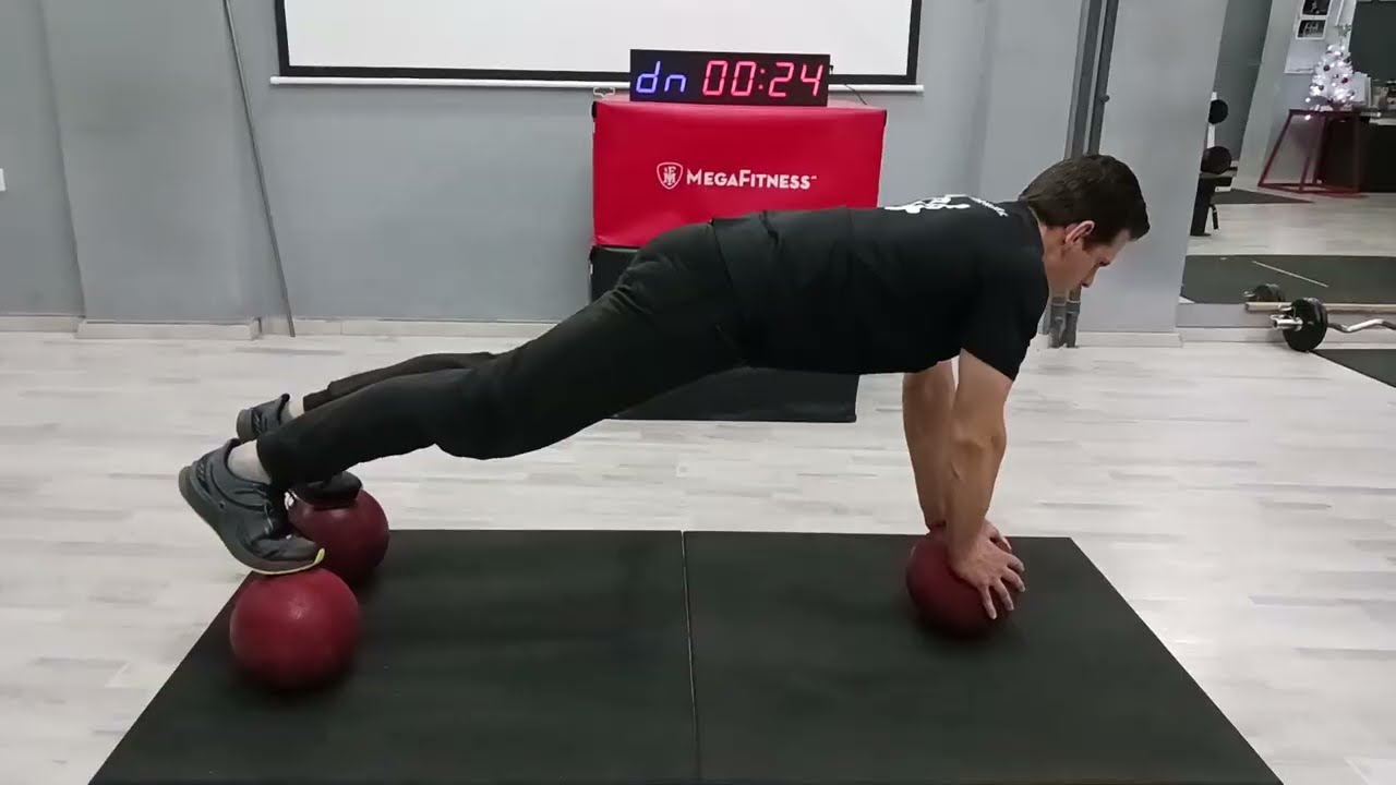 Diamond Pushups on Medicine Balls