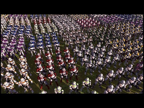 ALL CLONE LEGIONS Storm Grievous's LAIR! - Men of War: Star Wars Mod Battle Simulator