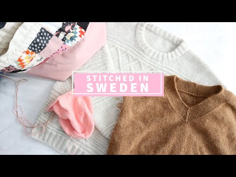My new favorite sweater | a Christmas stocking | and a few wips | Stitched in Sweden Episode 109