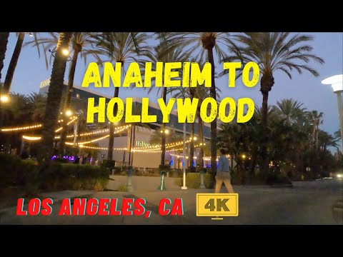 [4K] ANAHEIM to HOLLYWOOD Driving Tour - Orange County to Los Angeles, California, USA