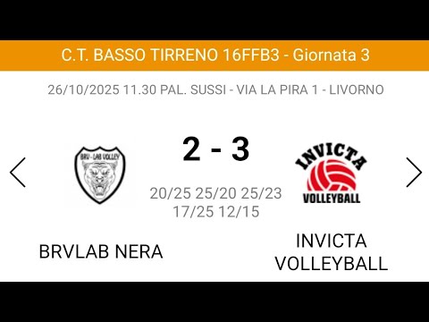 U16F - BRV Labronica - Invicta Volleyball - 26/10/2025
