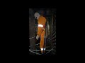 Halloween event at the Essex Fire Museum, Mannequin man scaring the visitors as a spooky skeleton hanging dummy in the fire house of horrors