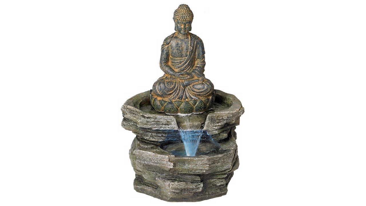 Video 1 Sitting Buddha LED Water Fountain