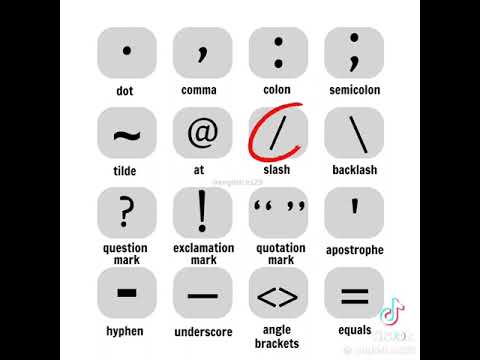 what is dot, comma, colon, semicolon, tilde, at, slash, backslash,etc