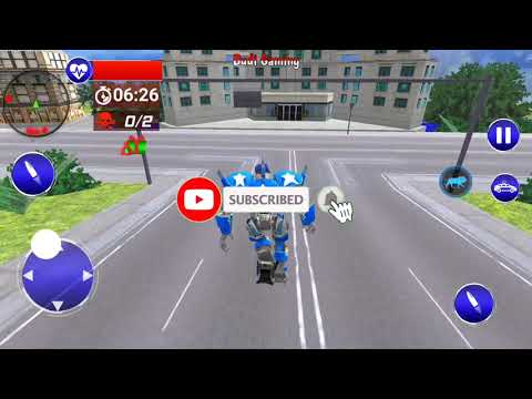 US Police Car Transform Robot War Rescue - Android Gameplay