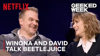 Stranger Things 4 | Winona and David Talk Beetlejuice | Netflix Geeked Week