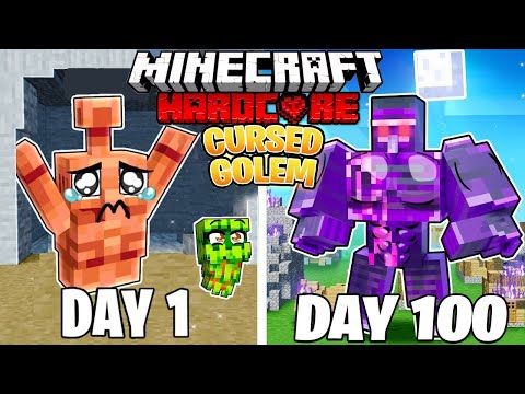 I Survived 100 DAYS as a CURSED GOLEM in Minecraft Hardcore World... (Hindi) || AB