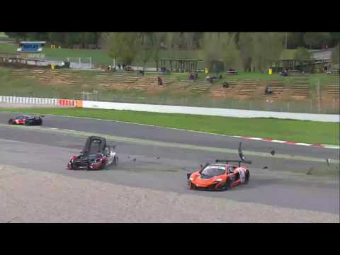 International GT Open 2016. Race 2 Barcelona Ring. Jean Luc Beaubelique & Duncan Tappy Big Crash