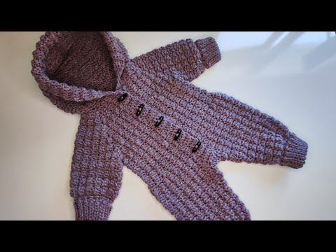 Crochet #69 How to crochet a warm baby bodysuit / onesie / romper / Part 1