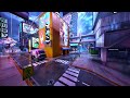 4K | Fortnite Ambience V2 | Mega City [Night & Rain] | Relax