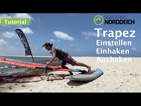 Surfschule Norddeich trapeze I Adjusting I Hooking in I Unhooking I Learn to ride while windsurfing