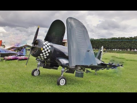 1/4 SCALE RC COMP ARF F4U CORSAIR - FOLDING WINGS - MOKI 250cc 5 CYL RADIAL BUCKMINSTER # 1 - 2019