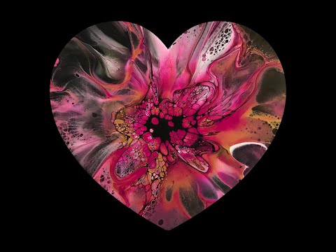(362) Acrylic Heart Bloom Pour ~ Sheleeartstyle ~ Acrylic Fluid Painting