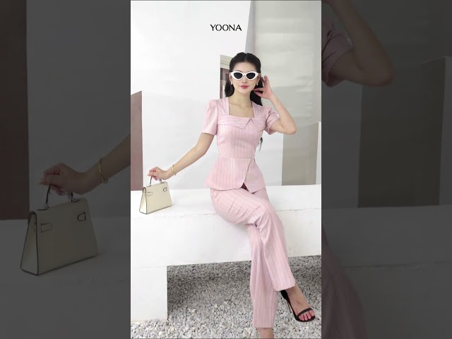 NH14S620- Bộ twill silk chéo kẻ