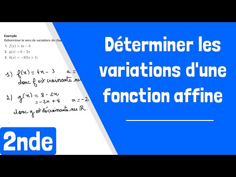 Comment déterminer les variations d'une fonction affine ?