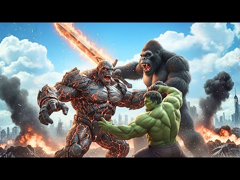 Lava Golem vs King Kong, Hulk supports & Extinct Tribe | Epic Battle Movie Full HD 4K Ultra HD!