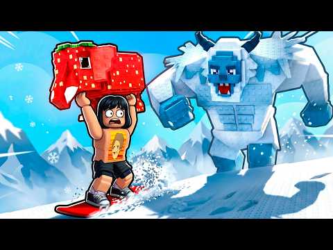 СБЕЖАЛ ОТ ЙЕТИ С БРЕЙНРОТОМ НА СНОУБОРДЕ В ROBLOX 🏂💨