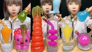 ASMR DRINKING COLORED COLD WATER | DRINK SOUNDS | SATISFYING