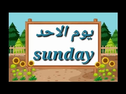 Name of the days for kids in English and Arabic | kids tv | kids animated video| nursery rhymes