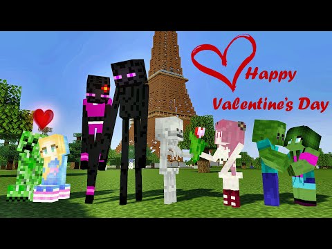 Monster School : Happy Valentine's Day- Minecraft Animation