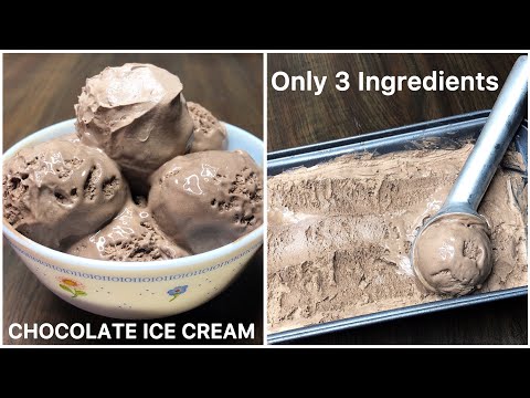 Only 3 Ingredients Chocolate Ice Cream Recipe | Homemade Chocolate Ice Cream Recipe | Eggless