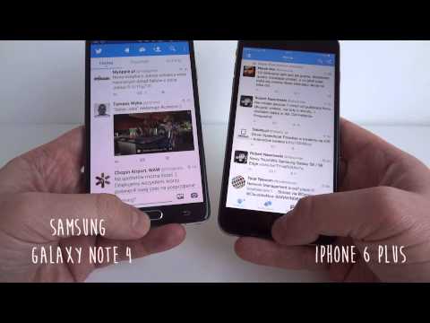 Samsung Galaxy Note 4 versus iPhone 6 Plus - speed test